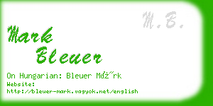 mark bleuer business card